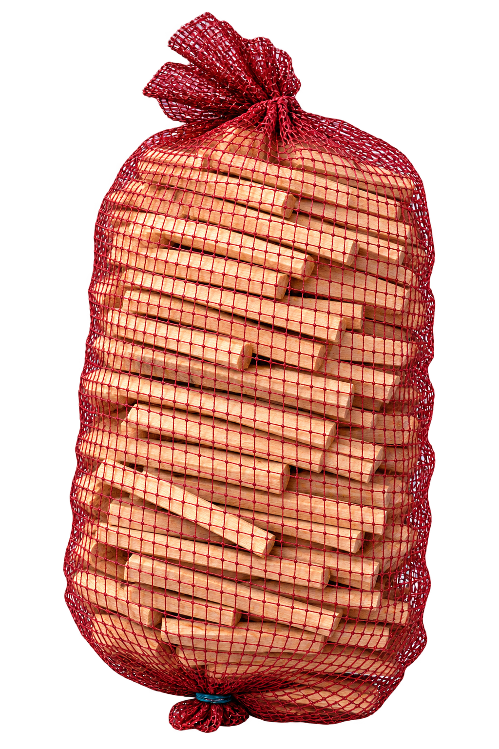 Netted bag of Oakleighs Kindling, ready to light